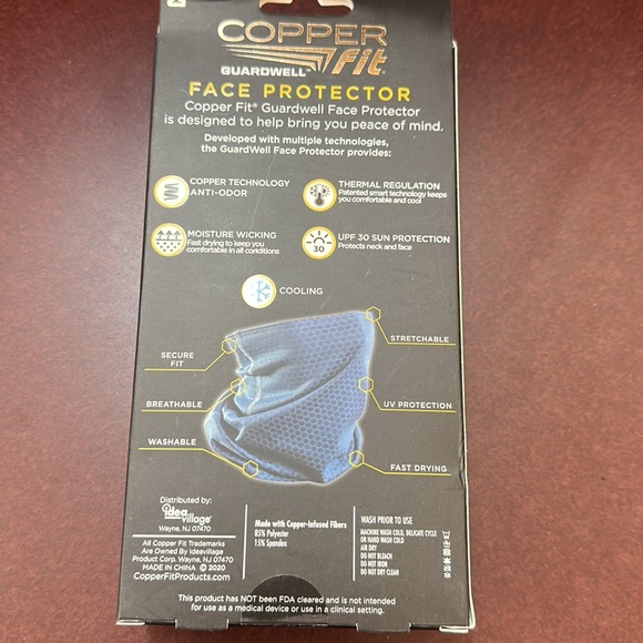 Copper Fit Unisex Adult Guardwell Face Cover and Neck Gaiter, Blue - Picture 5 of 5